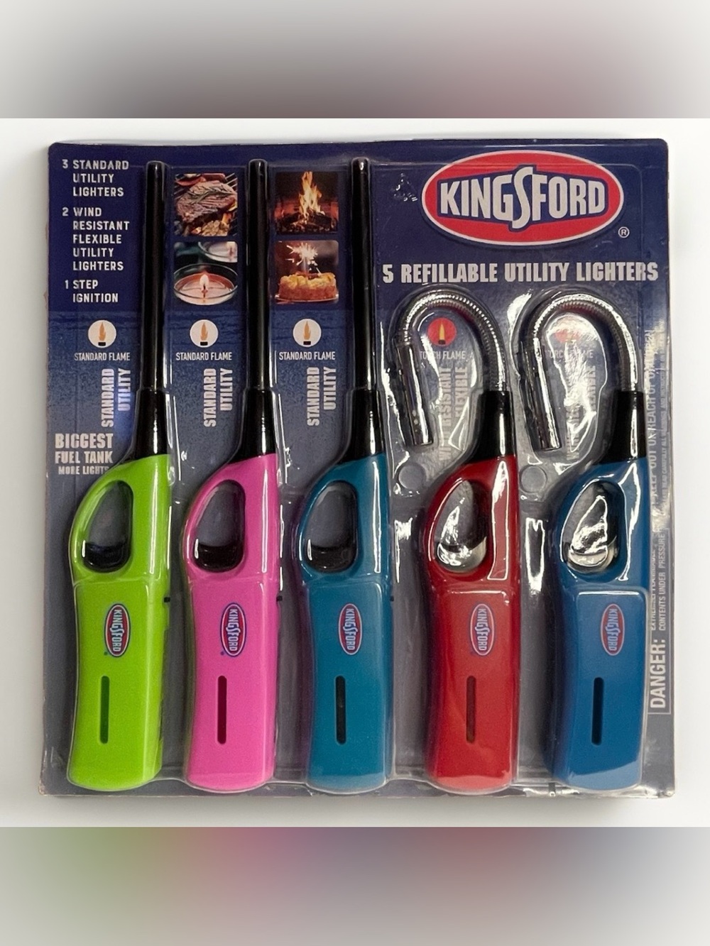 Kingsford Utility Lighters Large 5 Piece Value Pack Limited New Sealed BBG Grill
